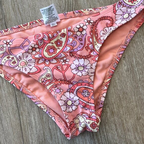 Womens Wild Fable Pink Printed Bikini Bottoms - S - Picture 2 of 5